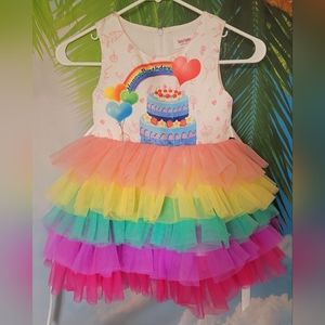 Beautiful girls birthday rainbow tulle tutu dress Size5 bright/twirl/fluffy NWOT